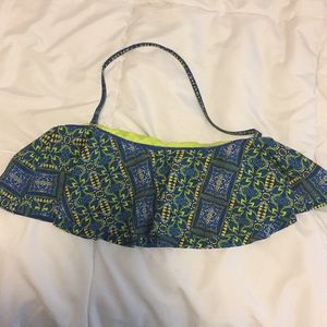Blue and green bathing suit top